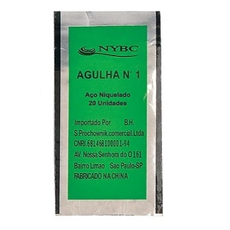 Agulha mão n.01 nybc c/ 20 unds