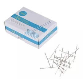 Alfinete cabeça aço niquelado  luli - n. 24 - 2,6 cm c/ 50 grs Alfinete cabeça aço niquelado  luli - n. 24 - 2,6 cm c/ 50 grs