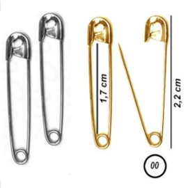 Alfinete segurança 00 - 1,7 cm c/ 100 unds