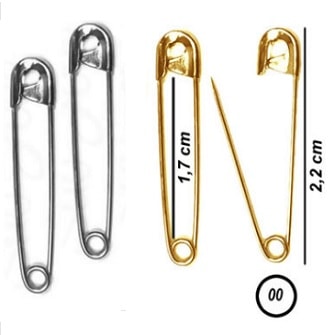 Alfinete segurança 00 - 1,7 cm c/ 100 unds Alfinete segurança 00 - 1,7 cm c/ 100 unds