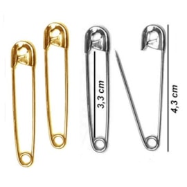 Alfinete segurança n.03 - 4.3 cm  c/ 100 unds Alfinete segurança n.03 - 4.3 cm  c/ 100 unds