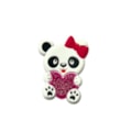 Aplicação panda coração pink - 3x 4 cm c/ 10 unds