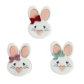 Aplique acrílico coelho laço sortido - 3 x 3.5 cm c/ 3 unds 