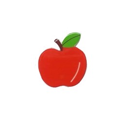 Aplique acrilico maçã tam aprox. 3,00 cm c/ 5 unds