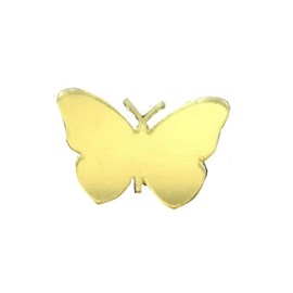 Aplique  acrilico ref. 304- borboleta dourada - aprox. 3 x 2.5 cm c/ 5 unds