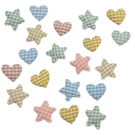Aplique coração / estrela xadrez -ref.151619  - 2.5 cm c/ 20 unds