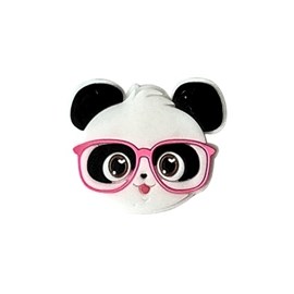 Aplique emborrachado cara panda c/ óculos - 3 x 3.5 cm c/ 5 unds