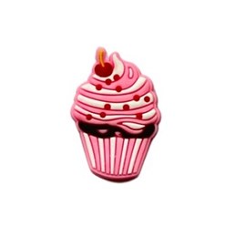 Aplique emborrachado cupcake rosa  cereja vermelha  - 4 x 2,5 cm  c/ 10 unds 