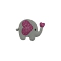 Aplique emborrachado elefante coração - 4 x 2.5 cm - c/ 10  unds