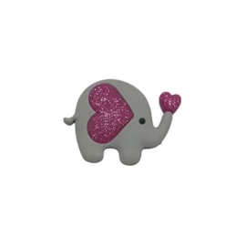 Aplique emborrachado elefante coração - 4 x 2.5 cm - c/ 10  unds