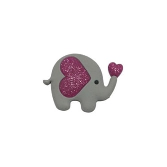 Aplique emborrachado elefante coração - 4 x 2.5 cm - c/ 10  unds