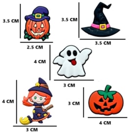 Aplique emborrachado hallowen sortido c/ 5 unds Aplique emborrachado hallowen sortido c/ 5 unds