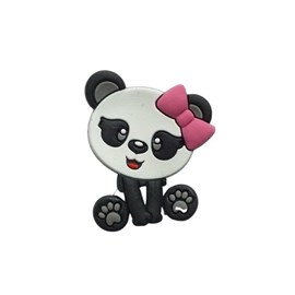 Aplique  emborrachado panda laço pink - 4 x 4.5 cm c/ 10 unds