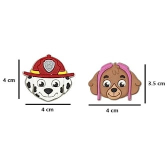 Aplique emborrachado patrulha canina c/ 5 unds