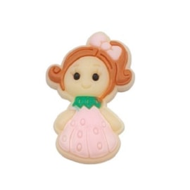 Aplique emborrachado princesa vestido rosa - 2 x 3.5 cm c/ 10 unds