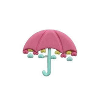 Aplique emborrachado sombrinha rosa - 3,5 x 4 cm c/ 10 unds