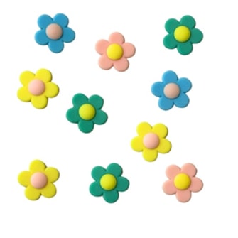 Aplique emborrachado yama flores sortidas - 2.5 cm c/ 20 unds