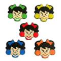 Aplique emborrachado yama menina pompom sortido - 4 x 4.5 cm  c/ 10 unds 
