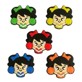 Aplique emborrachado yama menina pompom sortido - 4 x 4.5 cm  c/ 10 unds 