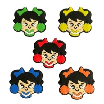 Aplique emborrachado yama menina pompom sortido - 4 x 4.5 cm  c/ 10 unds 