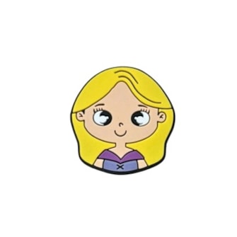Aplique emborrachado yama rosto  rapunzel c/ 10 unds