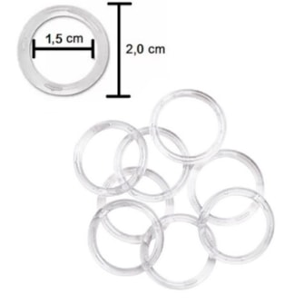 Argola plastica ritas  diametro 15 mm pct  c/ 144 unds