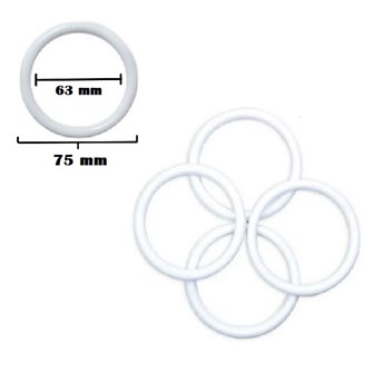 Argola plastica ritas - diametro -  75 mm pct c/ 36 unds