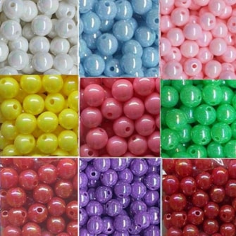 Bola leitosa irisada passante 8 mm c/ 50 grs 