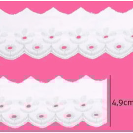 Bordado em algodão luli 100406  larg.: 5.20 cm  c/ 13.7 mts Bordado em algodão luli 100406  larg.: 5.20 cm  c/ 13.7 mts