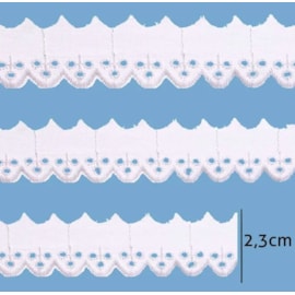 Bordado em algodão luli 111958 larg.: 2.3 cm  c/ 13.7 mts Bordado em algodão luli 111958 larg.: 2.3 cm  c/ 13.7 mts