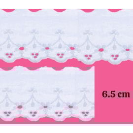 Bordado em algodão luli ref. 107750 larg.; 6.50 cm  c/ 13.7 mts Bordado em algodão luli ref. 107750 larg.; 6.50 cm  c/ 13.7 mts