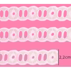 Bordado em algodão passa fita luli 112262  larg.: 2.20 cm  c/ 13.7 mts Bordado em algodão passa fita luli 112262  larg.: 2.20 cm  c/ 13.7 mts