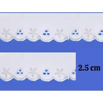 Bordado em poliester luli 2503 larg 2,5 cm   c/ 13,70 mts