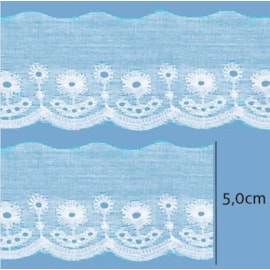 Bordado luli misto ref. 5001 - 5 cm c/ 13.7 mts