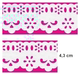 Bordado passa fita c/ lasy 05 larg. aprox 4,3 cm  pç c/ 10 mts  Bordado passa fita c/ lasy 05 larg. aprox 4,3 cm  pç c/ 10 mts