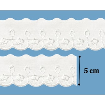 Bordado poliester luli ref. 5011-  larg 5,0 cm  c/ 13,70 mts