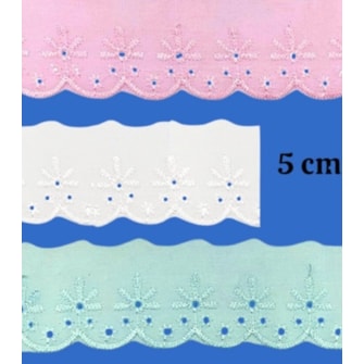 Bordado poliester luli ref. 5014-  larg 5,0 cm  c/ 13,70 mts