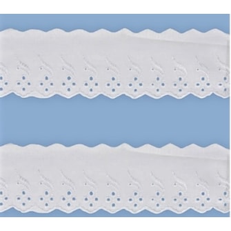 Bordado poliester luli ref. 7004-  larg 7,5 cm  c/ 13,70 mts