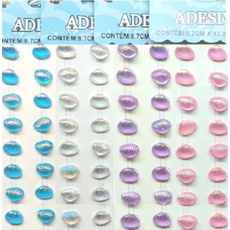 Cartela adesivo ref.ade-con - concha  - 8 mm c/ 50 unds