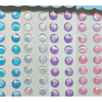 Cartela adesivo ref-conr - concha redonda irisada  - 8 mm c/ 50 unds Cartela adesivo ref-conr - concha redonda irisada  - 8 mm c/ 50 unds