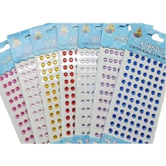Cartela adesivo strass ref. dia-6 tam. 6 mm c/ 192 unds Cartela adesivo strass ref. dia-6 tam. 6 mm c/ 192 unds