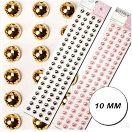 Cartela meia perola auto colante n.10 c/ 84 pcs