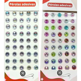 Cartela strass adesivo  ref 152090 1,2 cm flor c / 45 pedras  Cartela strass adesivo  ref 152090 1,2 cm flor c / 45 pedras
