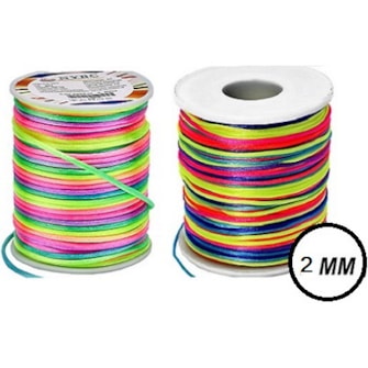 Cordão cetim  multicolor -  2 mm c/ 50 mts