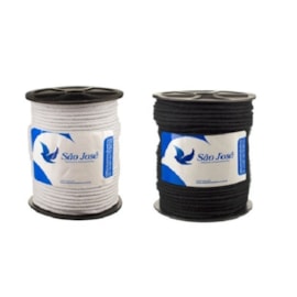 Cordão de algodão 3 mm - branco / preto c/ 50 mts