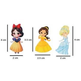 Decalque termocolante princesas - 4,5 x 2 cm  tam p - c/ 10 unds 