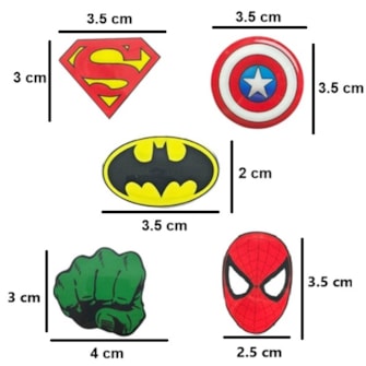 Decalque termocolante super herois tam p - c/ 10 unds 