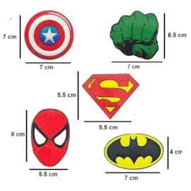 Decalque termocolante tam  g  super herois  c/ 2 unds  Decalque termocolante tam  g  super herois  c/ 2 unds