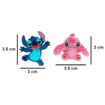 Decalque termocolante tam p- 3x 4 cm - lilo & stitch c/ 10 unds 