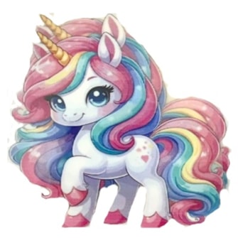 Decalque termocolante unicornio 8 x 7  cm  - c/ 02 unds 